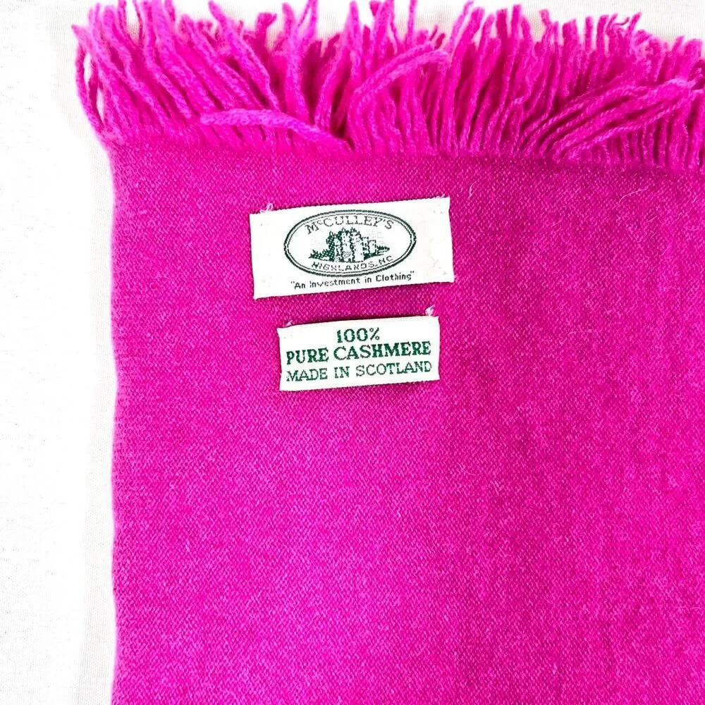 Mcculleys 100% Pure Cashmere Fringe Scarf MultiColor Old Money Luxury